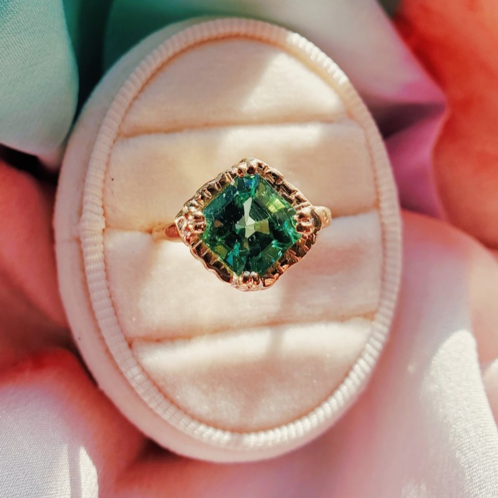 Communion by Joy - Enchanted Heart Blue Green Tourmaline Ring